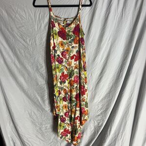 Ivy Street Vibrant Floral Print Jumpsuit Large Womens Wide Leg Beachy Summer
